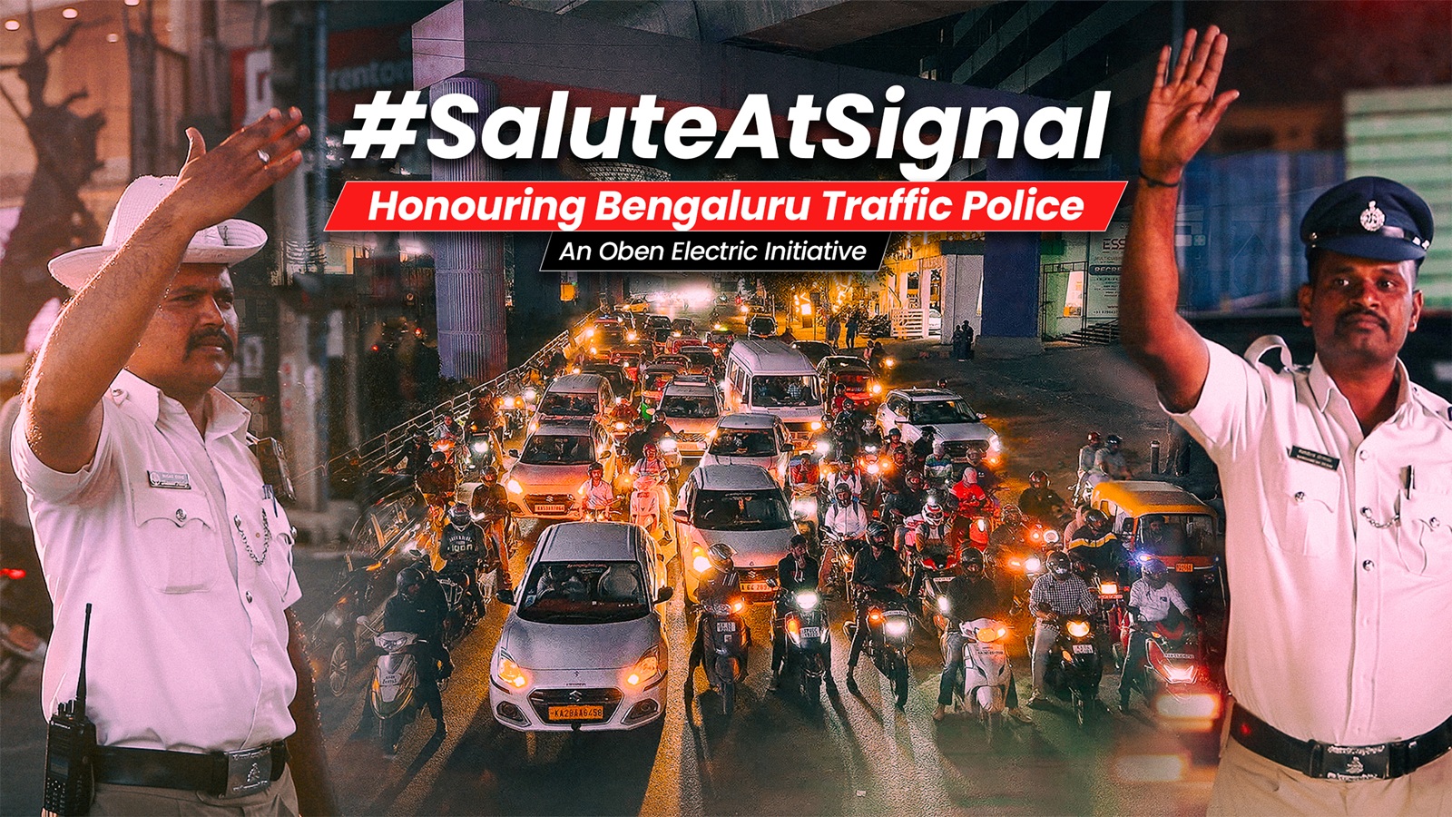 Oben Electric SaluteAtSignal - Bengaluru Traffic Police Tribute at Sony Koramangala Vydehi Signals