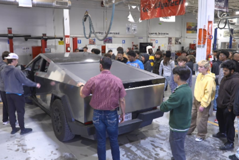 Tesla visits Lubbock ISD’s Advance Technology Center to teach students about electric vehicles