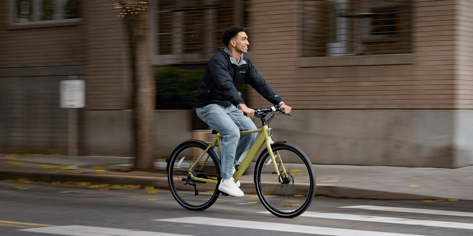 A man riding a bicycle