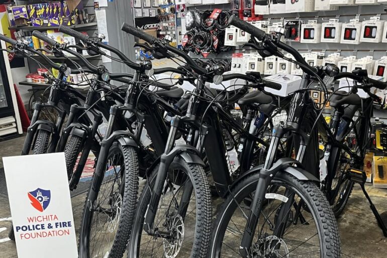 Wichita police receive five electric bicycles from QuikTrip, Wichita Police and Fire Foundation
