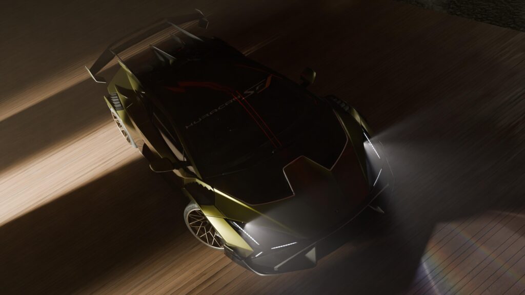 Our redesigned Super Trofeo EVO2 following the same design language as the Revuelto and Sian. This is the Huracan SFJ. [3840 x 2160]