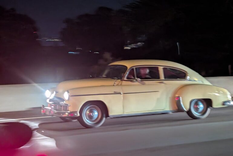 1950 Chevrolet Fleetline cruising down Oakland