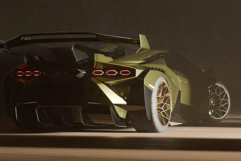 Our redesigned Super Trofeo EVO2 following the same design language as the Revuelto and Sian. This is the Huracan SFJ. [3840 x 2160]