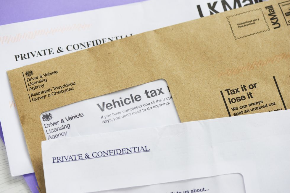 Car tax documents by DVLA