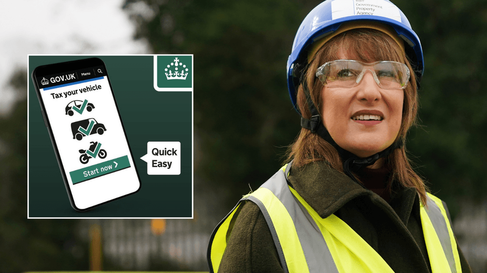 Car tax sign and Rachel Reeves