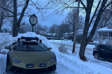 A [Lamborghini Huracán Sterrato] in its proper elements. Spotted in Bethel, Maine.