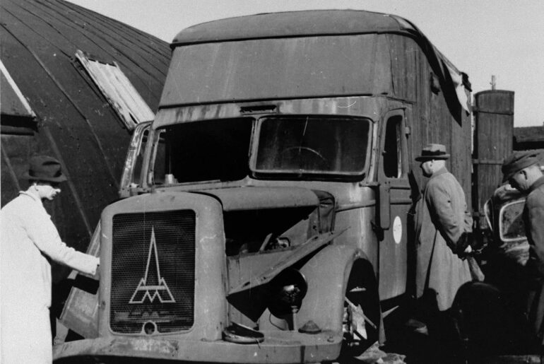 Gassing Van used to liquidate Jews at the Kulmhof (Chelmno) extermination camp and near Konitz.