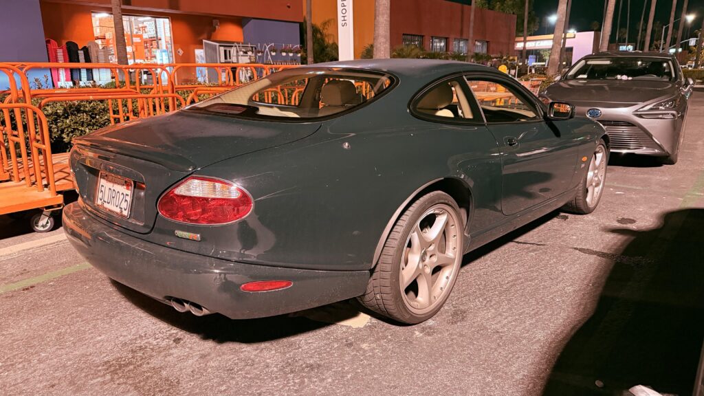 It’s a [Jaaaaag XKR] spotted verdantly parked at Home Depot.