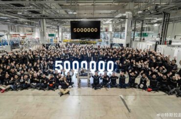 Tesla Giga Shanghai celebrates 5 million electric drive units milestone