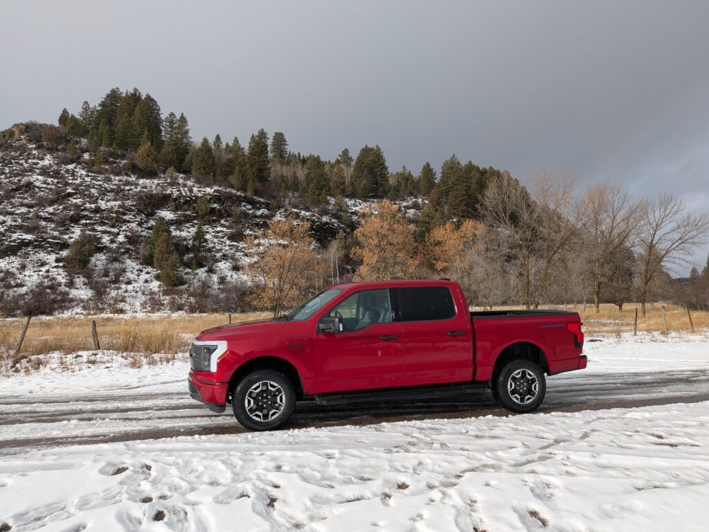 Did a small road trip this weekend in my standard range lightning. Explored trails and wanted to share a pic with the sun hitting the truck just right, looked extra good. 300 miles ish round trip. Easy relaxing trip