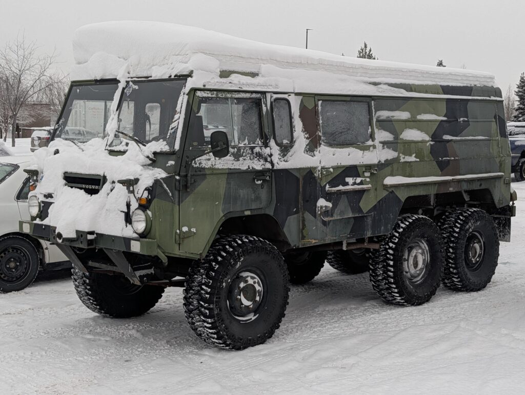[Volvo C304] spotted in an Alaskan Home Depot parking lot.