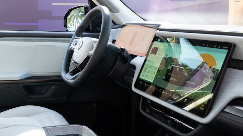 Rivian dashboard on display at Miami Art Basel