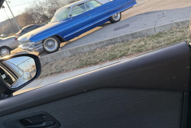 1961 or 62 Cadillac Series 62 or Deveille is my guess. I’ll let you exert knowledge and advice let me know how close I was. (Only picture I have saw otw to the store. An it was gone on otw back.)