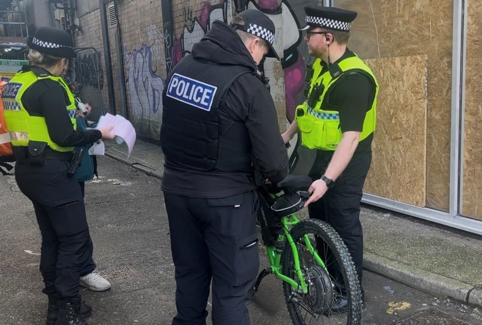 Polcie seizing e-bikes in the area