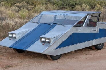 The Wedge, a car that was built by a GM employee using a 1963 Pontiac LeMans chassis, it has a Buick 215-ci V8 engine that is mid-engined and also sports a Chevy Corvair transaxle