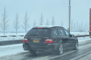 [Mercedes-Benz E55 AMG Wagon] spotted on one of the snowiest days in The Netherlands
