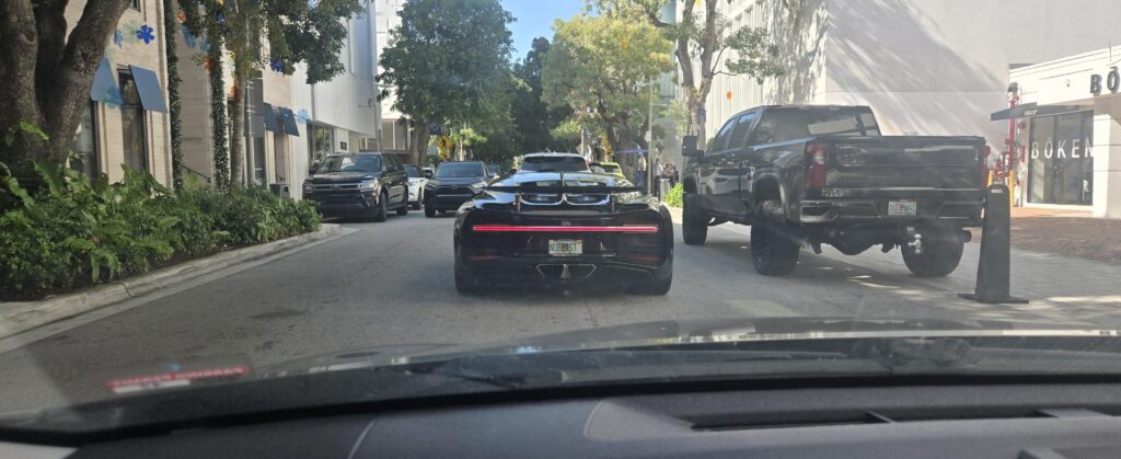 [Bugatti Chiron] stuck in traffic. Design District in Miami.