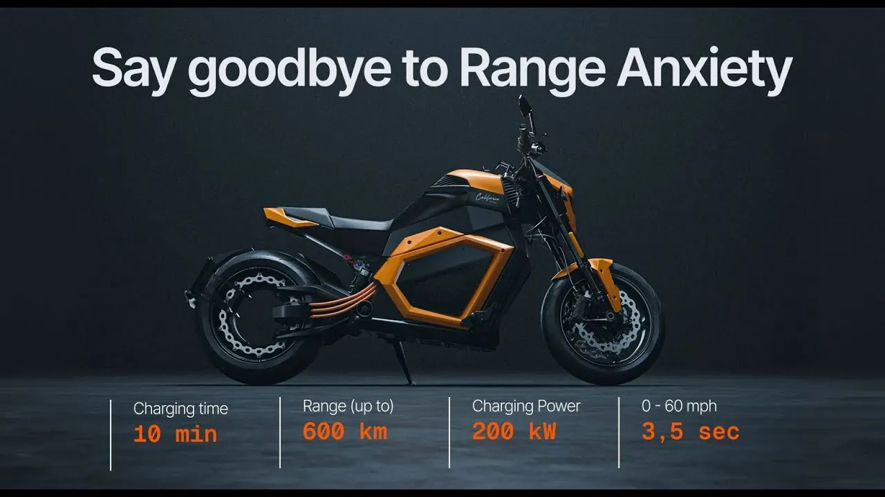 Garage view of Verge TS Pro with modular platform designed to accept future battery upgrades easily.