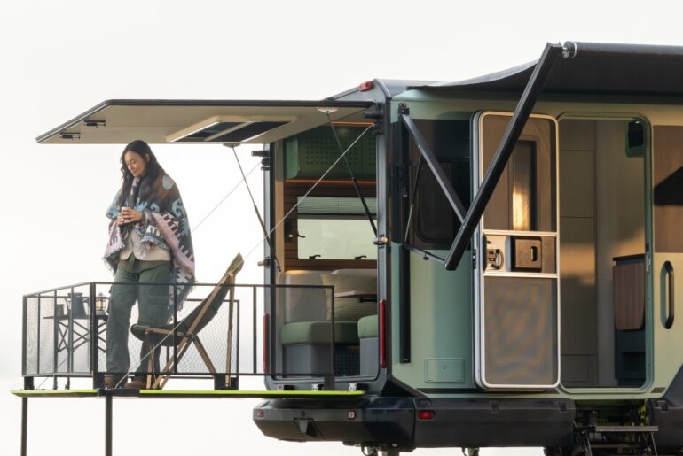 Evotrex PG5 self-propelled power-generating travel trailer