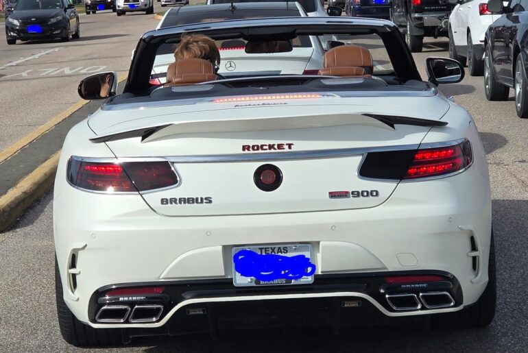 Saw this [Brabus Rocket 900 Cabriolet] randomly in Katy, TX traffic today