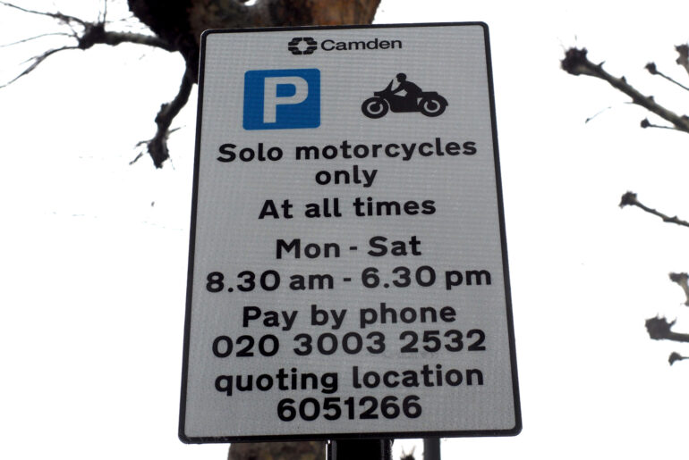 New parking fees for motorcycles in London Borough of Camden