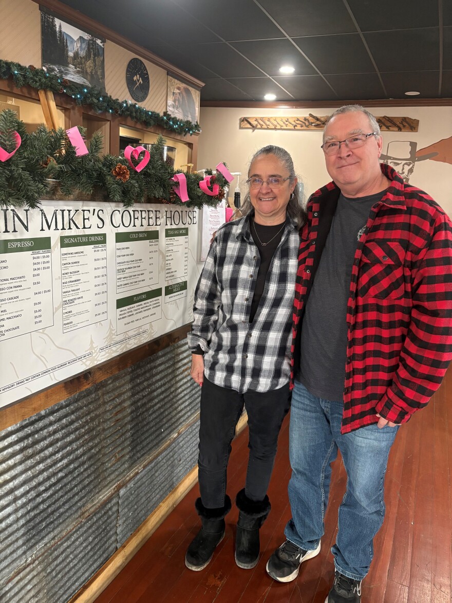Brian and Lisa Burchard, owners of Mountain Mike's Coffee House in Glendale, are optimistic about the community's future, despite Ford's shift in plans for the former EV battery plant.