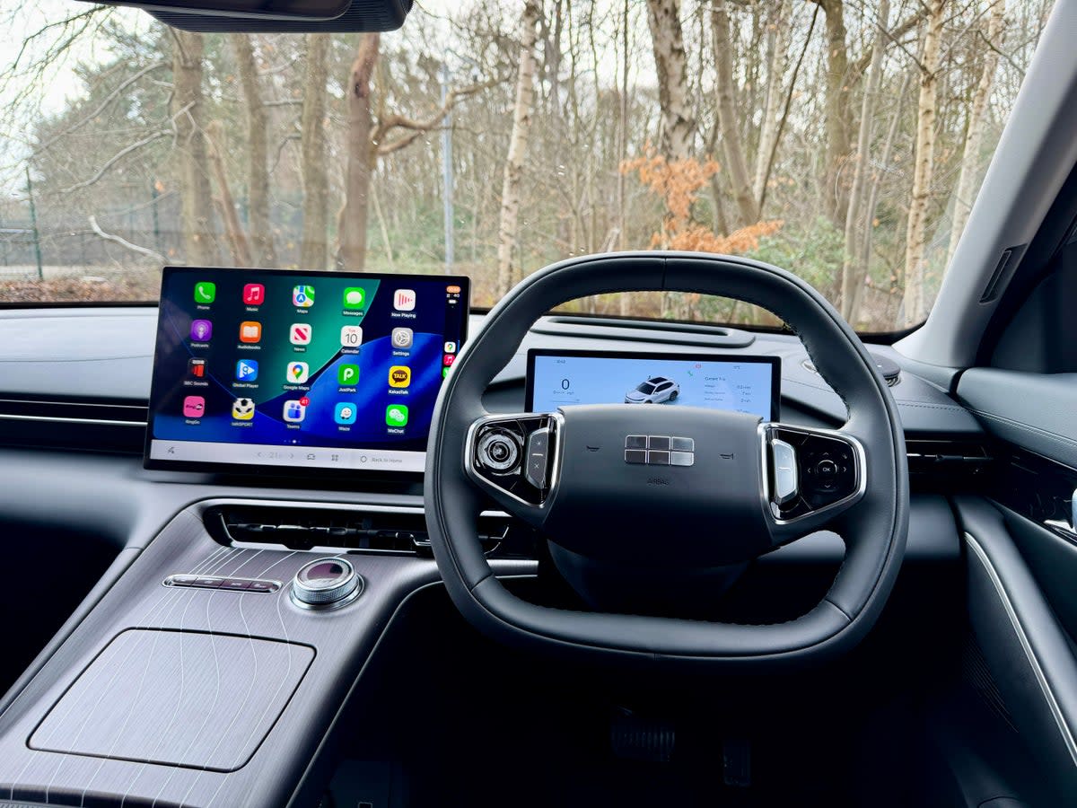 The 15-inch touchscreen works well in the Geely Starray EM-I, but hides too many controls, like the rear demister (Steve Fowler)