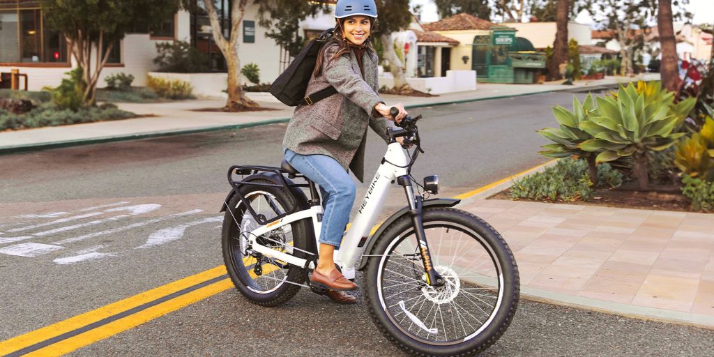 Heybike ALPHA e-bike being ridden on street