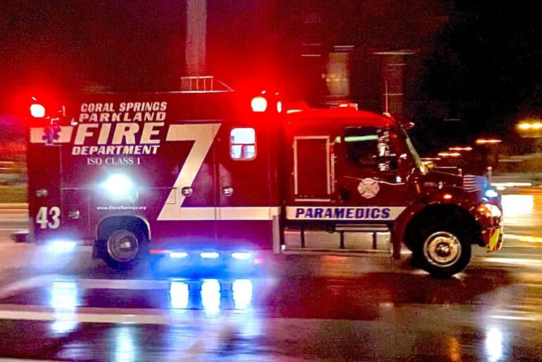 Fire Rescue Man Killed in Vehicle Crash in Coral Springs