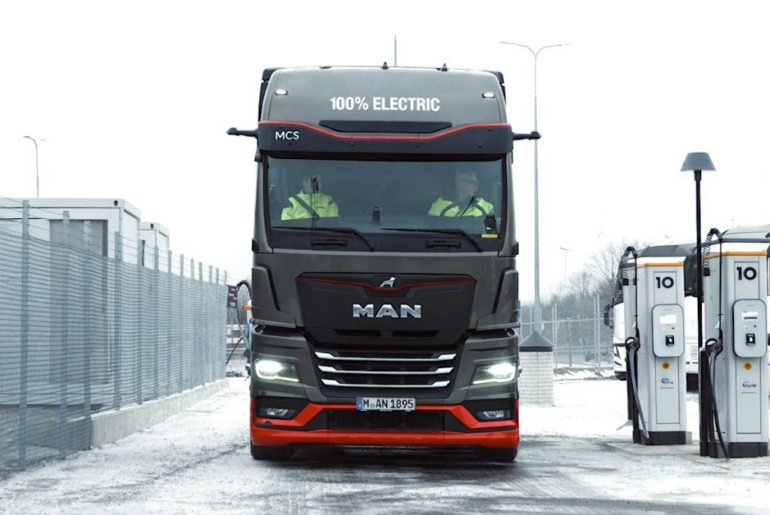 MAN Trucks shows off megawatt charging in freezing cold