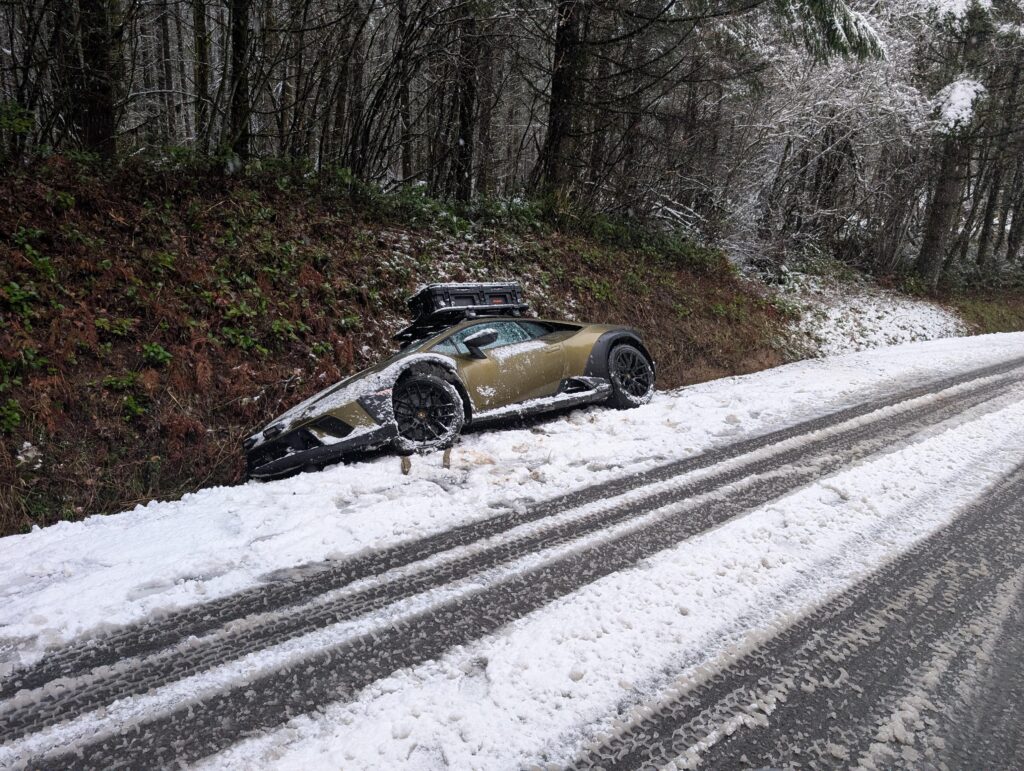 Lamborghini Huracán Sterrato and... it's in a ditch :( [OC]