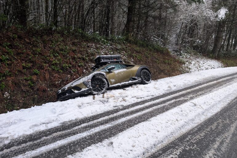 Lamborghini Huracán Sterrato and... it's in a ditch :( [OC]