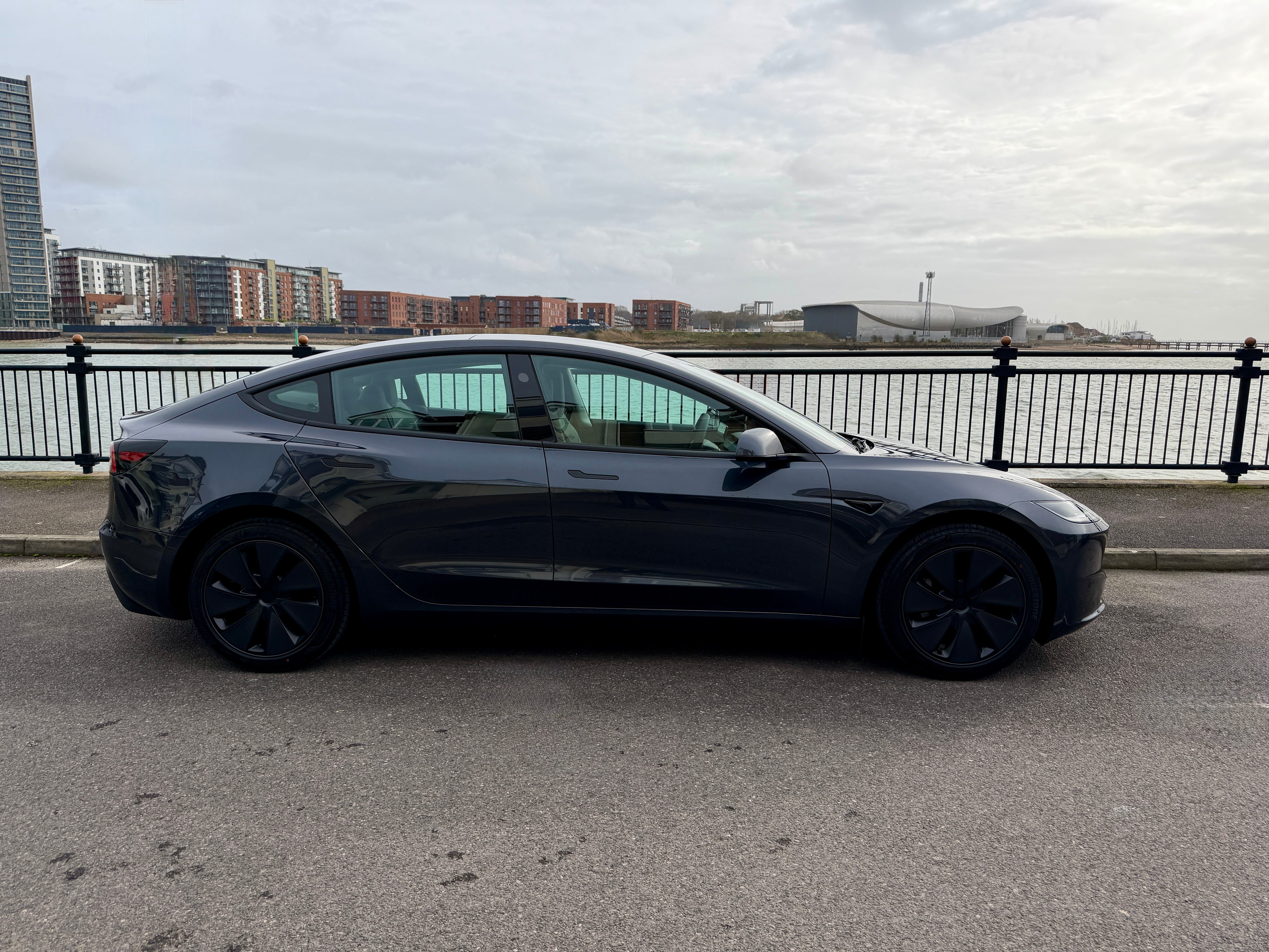 The Model 3 Rear Wheel Drive is available in three colours: standard grey plus optional white or black