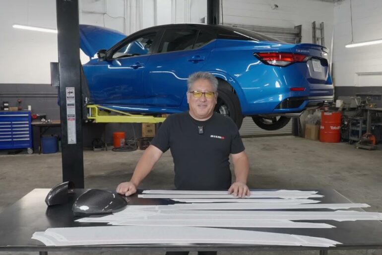 NISMO B18 Sentra Graphics Package, Carbon Mirror Covers & Door Protector Set Installation Guide