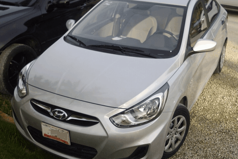 The 2011-2015 Dodge Attitude, a rebadged Hyundai Accent, and yes, the Hyundai badges in it aren't put by owners, they actually came from factory without them being changed.