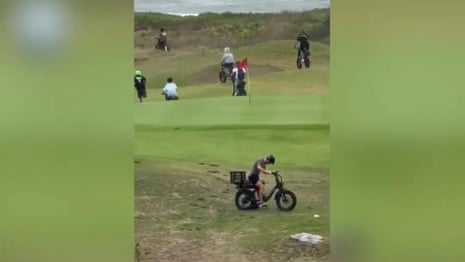 Dozens of young ebike riders descend on Sydney golf course in viral rideout – video