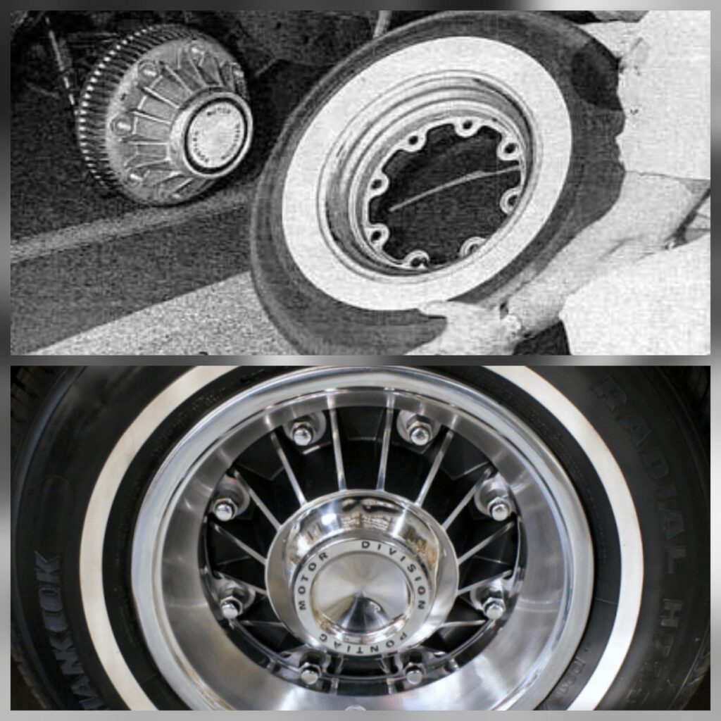 1960s Ponitac 8-lug wheels where the drum brake was integrated into the assembly. They dissappeared when disc brakes (at least on the front wheels) started becoming more common on cars