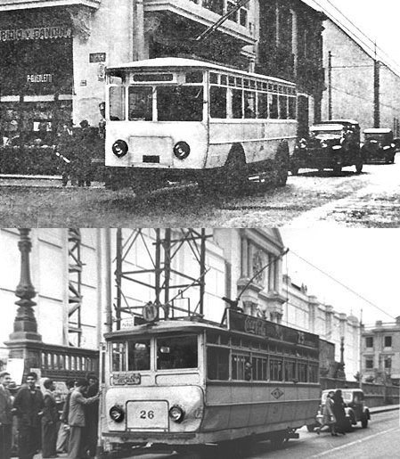 1927 Garrett-Roe trolleybuses, which served Lima, Peru for three years before being rebuilt into conventional trams - the only time in history such a conversion was done