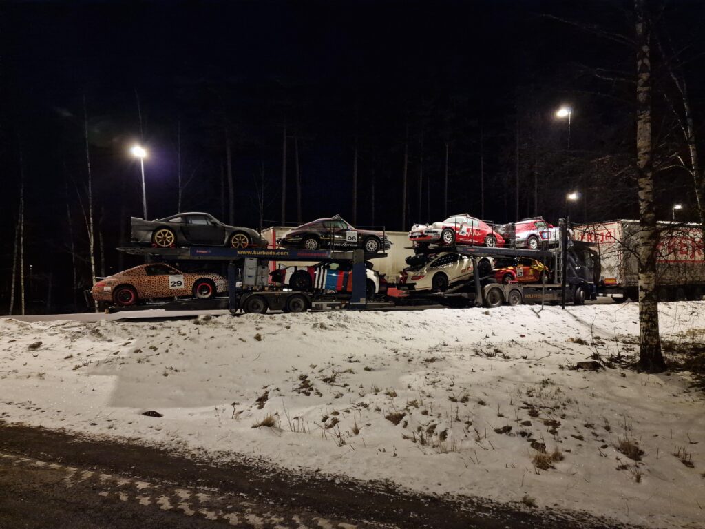 Frozen [Porsches] at a random rest area
