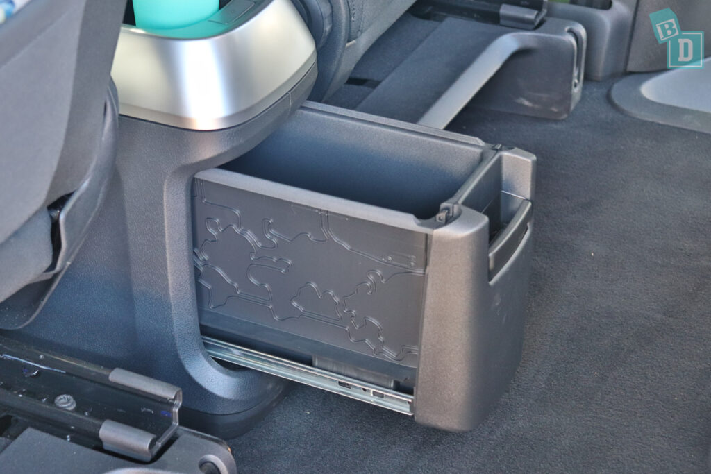 2025 Volkswagen ID Buzz Pro SWB rear console drawer storage