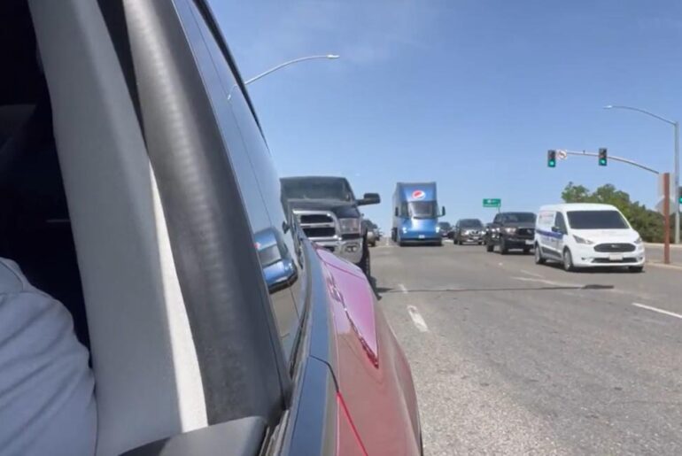 Driver captures speed of Tesla Semi on camera out in public traffic: 'It's an exciting time'