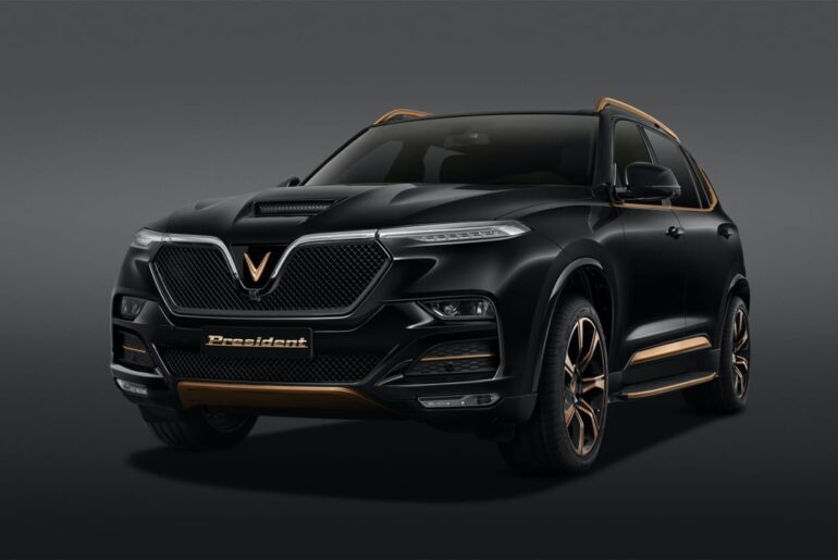 The VinFast President is a limited-edition, luxury SUV produced by the Vietnamese automaker in 2020-2021, featuring a 6.2L V8 engine with 420 hp and a 300 km/h top speed. Only 500 units were manufactured