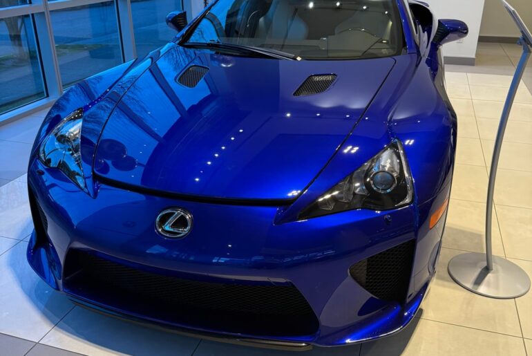 Spotted this [Lexus LFA] in Vancouver, sadly doomed to spend the rest of its life as a dealership showpiece.