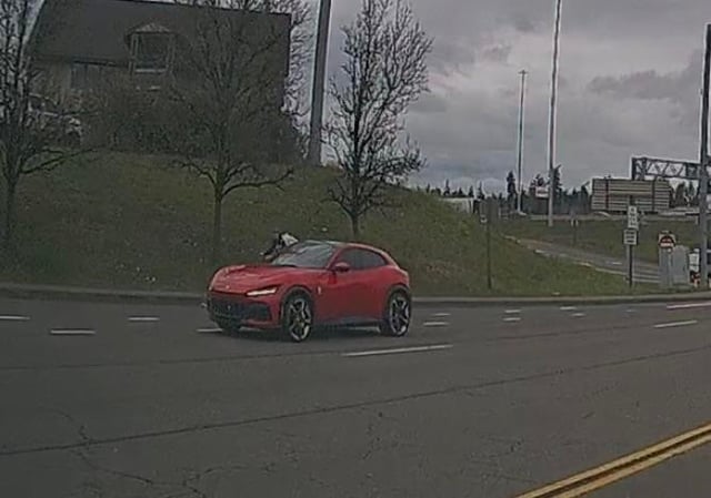 My dad saw something pretty cool while working today! [Ferrari Purosangue]. (Pics taken off dashcam). Lake Oswego, Oregon