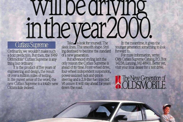 Take a look at the car your kid will be driving in the year 2000 (1989 Oldsmobile Cutlass Supreme)