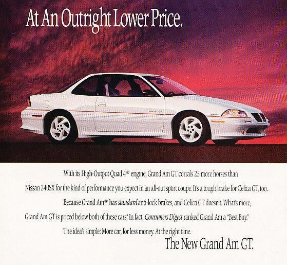 It Outpowers Nissan 240SX And Outbrakes Toyota Celica GT. At An Outright Lower Price