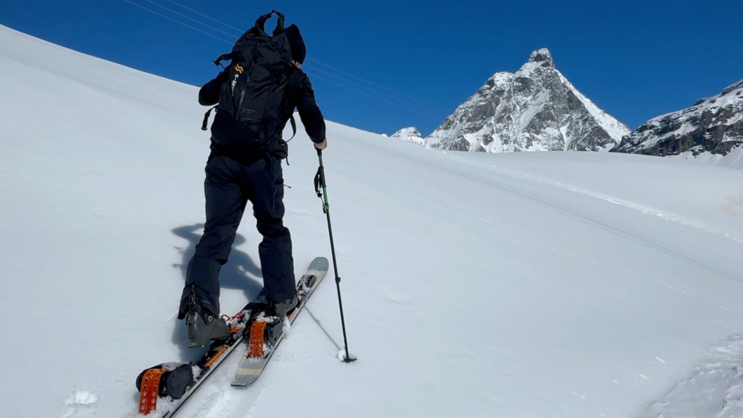 The world's first electric-powered ski in San Bernardino, Switzerland.