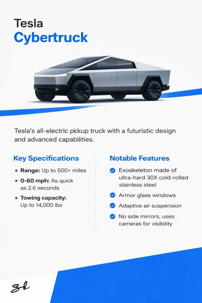 Tesla Cybertruck infographic