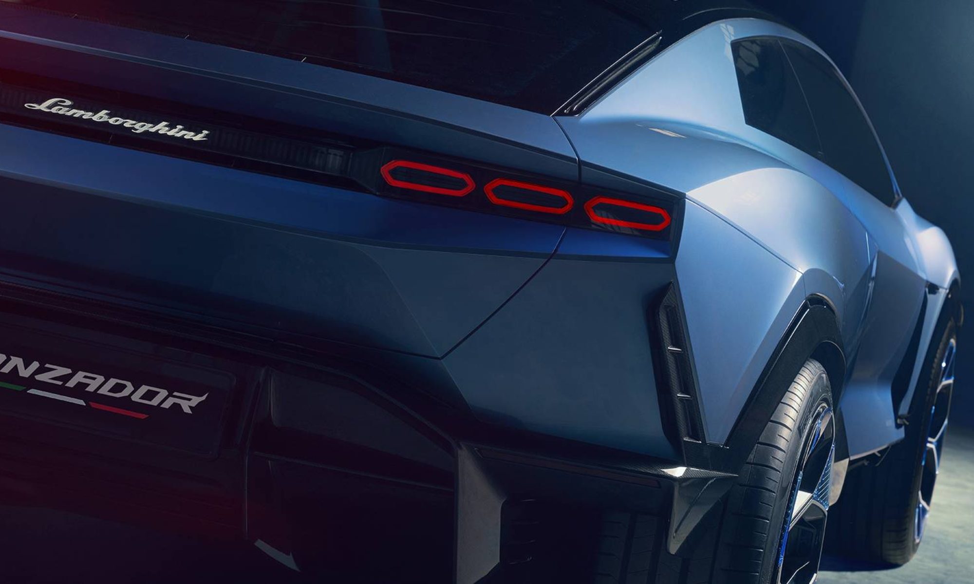 Lamborghini EV rear profile.