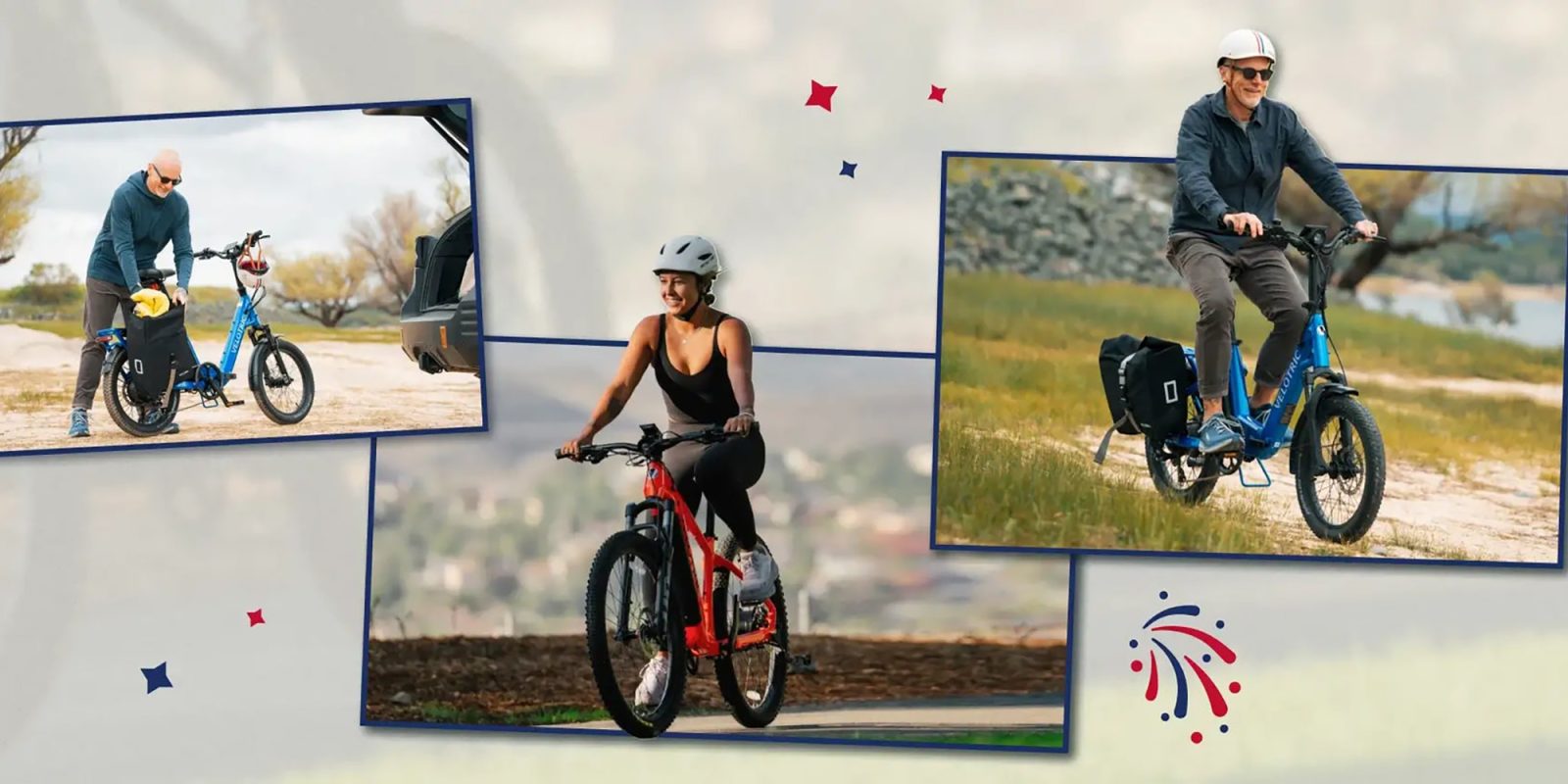 A woman riding a bike